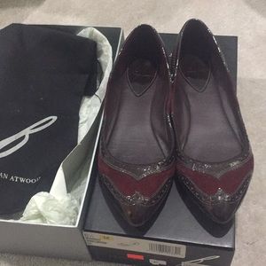 Brian Atwood bfaimery suede and patent leather flats